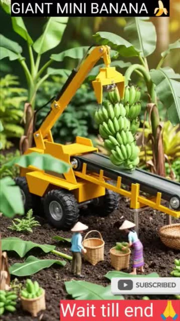 You Won’t Believe This Tiny Banana Farm! 🍌  Mini farming story #shorts #farming #miniature
