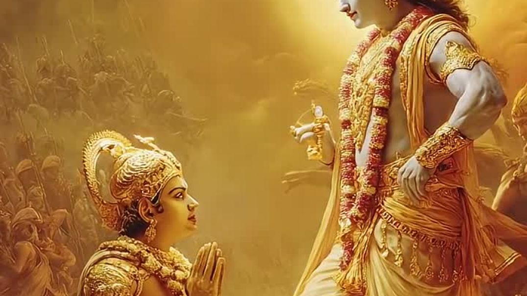 ⁣Gita Adhyay 2 Shlok 1–3📜 _ Jab Shri Krishna Bolna Shuru Karte Hain🪈🦚_# shorts #viralvideo #gitashlok