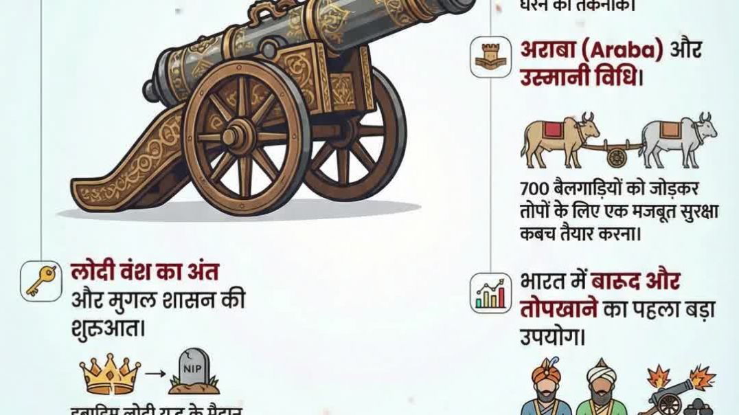 ⁣First Battle of Panipat 1526 ⚔ | Babur vs Ibrahim Lodi | Mughal Empire Ki Shuruaat #shorts
