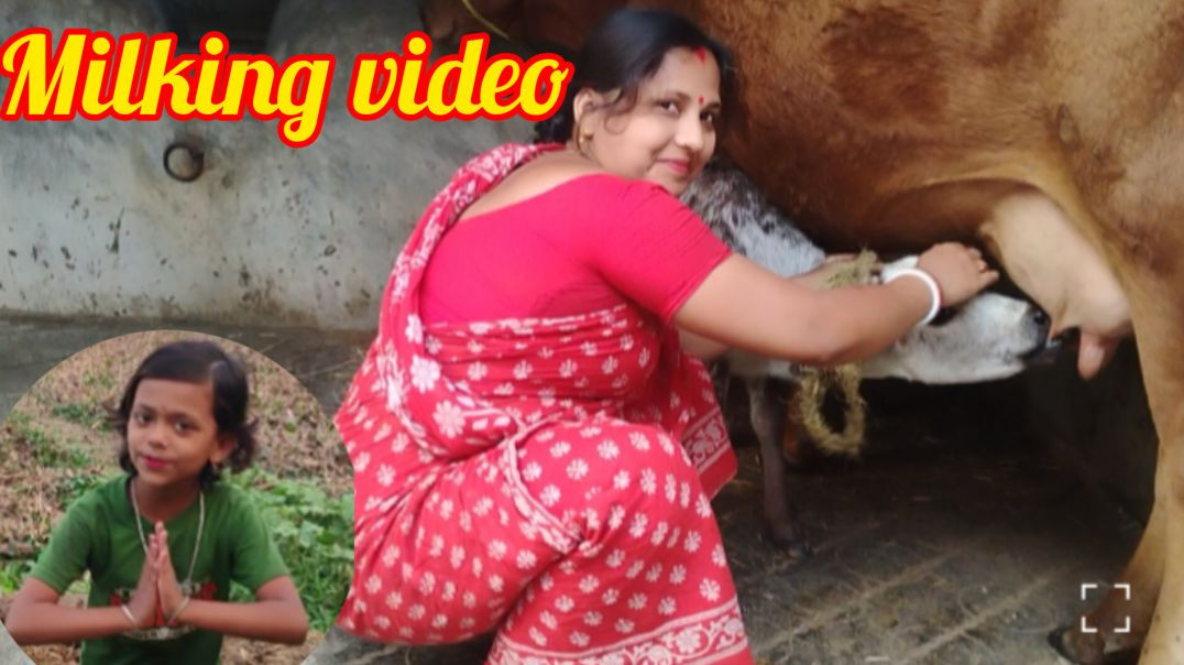 ⁣Fresh Milk Everyday in village life #familyvlog#villagelife#cowmilkingvideo