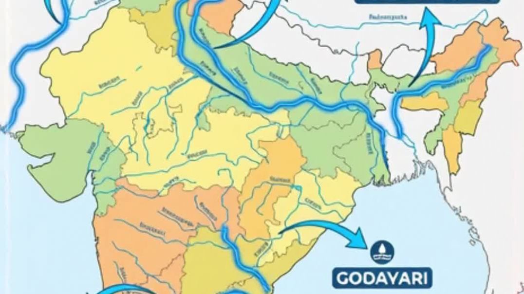 ⁣⁣India Ki River System 🌊 | Bharat Ki Nadiyon Ka Simple Explanation | Indian Geography #shorts