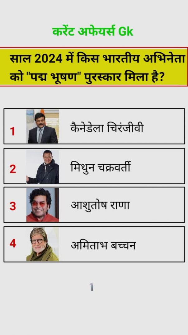 General knowledge Questions And Answers  पद्म भूषण पाने वाले Actor(MP4)