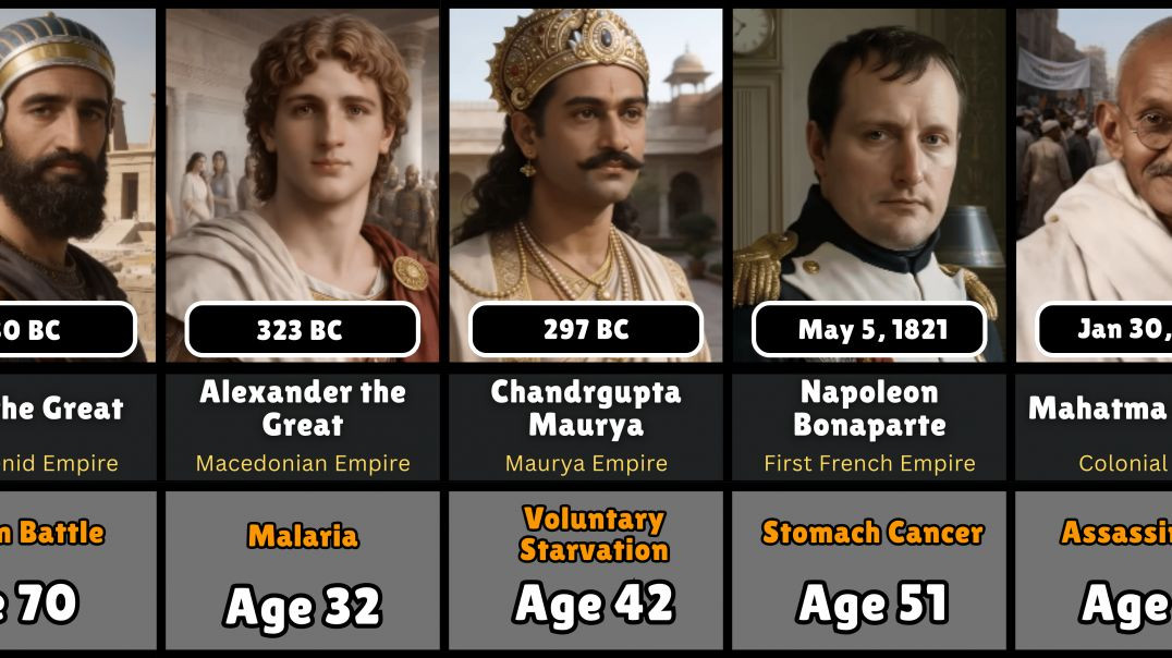 ⁣Death Reasons of Famous World Rulers