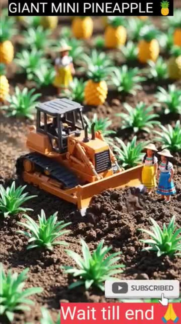 You Won’t Believe This Tiny Pineapple Farm! 🍍  Mini farming story #shorts #farming #miniature