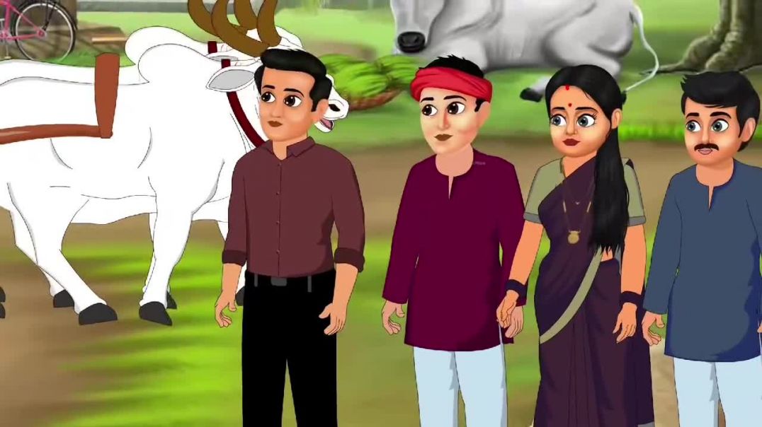 ⁣प्रिया अपने बैल गाड़ी में अपने गांव के एक नुक् पर