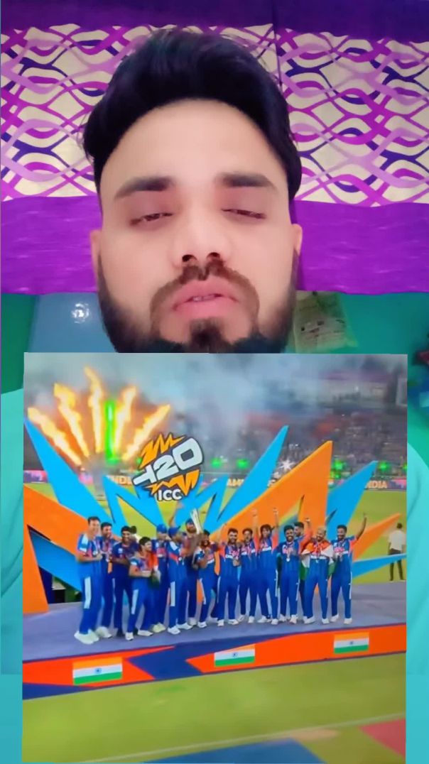 Team india trophy 🏆 ke sath!! well done Champion 🏆