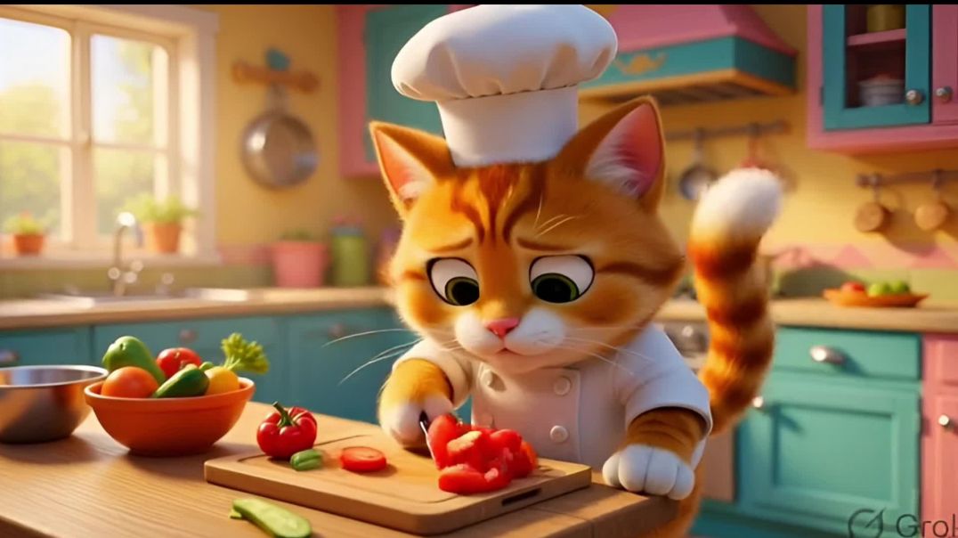 ⁣Chef Cat & Chuha Giant Capsicum Challenge! 🐱🐭🫑 | Cartoon Comedy 😂