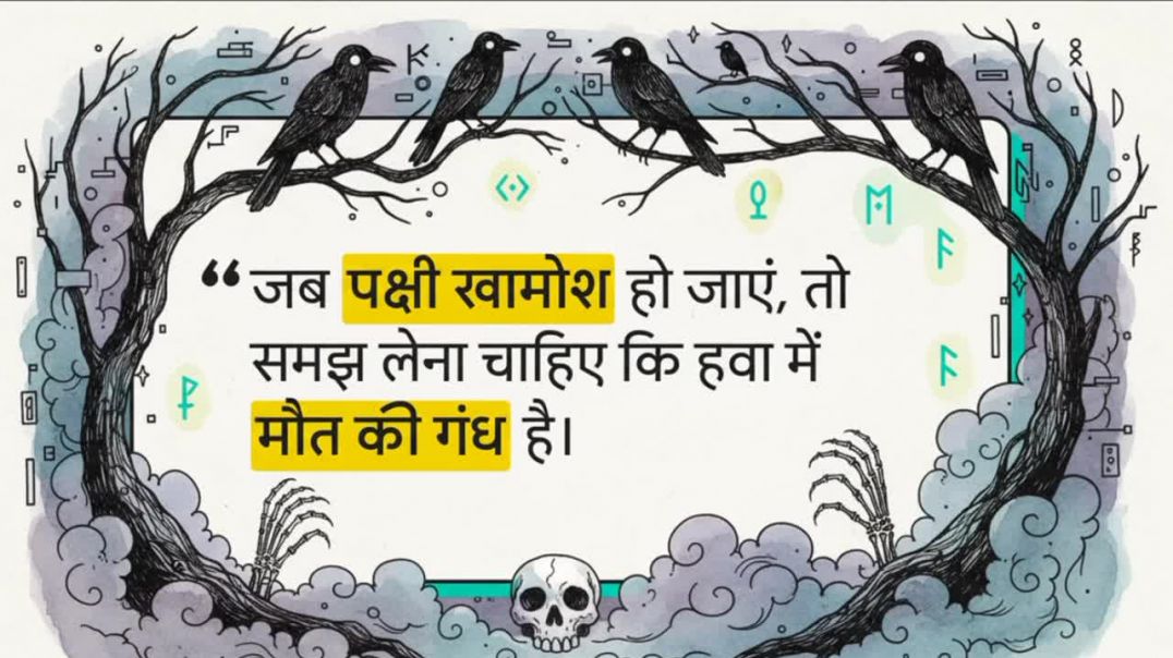 ⁣जब पक्षी खामोश हो जाए तो समझ लेना चाहिए की हवा में मौत की गंध है !!