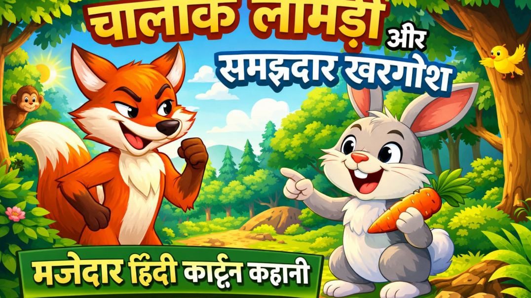 ⁣1️⃣ चालाक लोमड़ी और समझदार खरगोश | मजेदार हिंदी कार्टून कहानी@hariom pal official