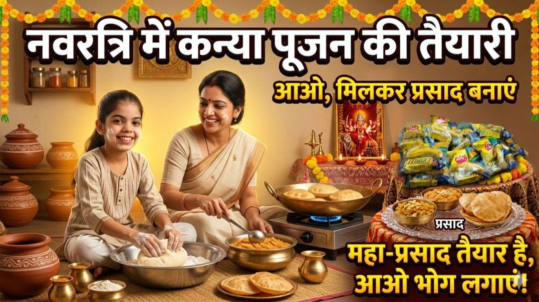 ⁣नवरात्रि में कन्या पूजन की तैयारी # Navratri Kanya Pujan