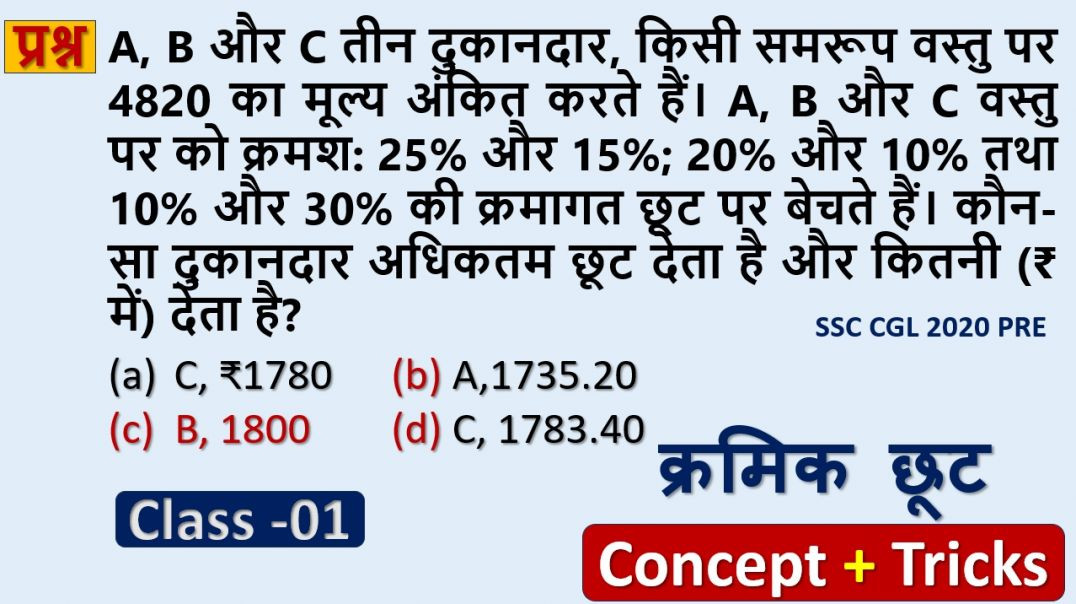 ⁣क्रमिक छूट की आसान ट्रिक | Competitive Exam में Scoring Topic