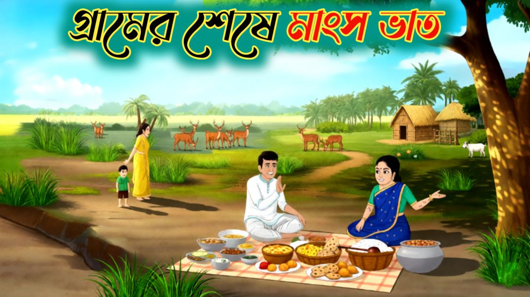 ⁣গ্রামের শেষে মাংস ভাত | Bengali Moral Story Cartoon Video | ঠাকুমার ঝুলি কার্টুন গল্প