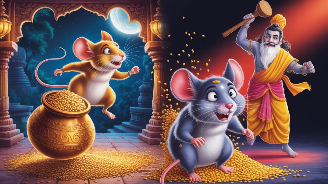 ⁣Mouse Steals Food from Sage | चूहा चोरी Moral | Panchatantra Story Hindi | आत्मविश्वास Lesson | चाणक