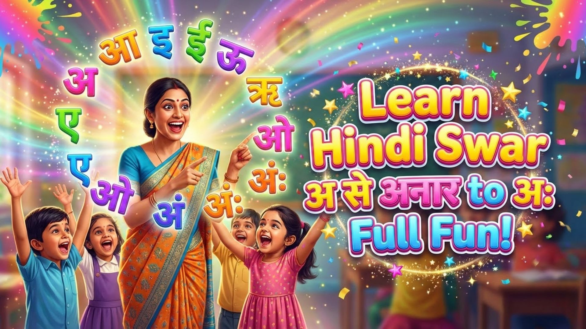 ⁣Learn Hindi Swar | अ से अनार to अः Full Fun! | Hindi Vowels for Kids