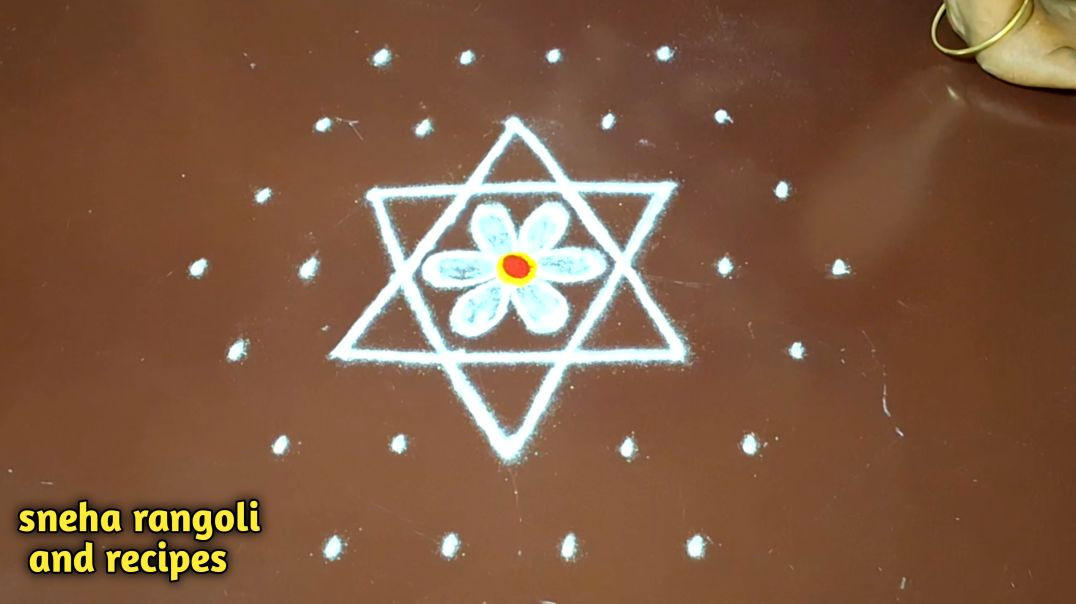 ⁣🌸 Latest Muggulu Design with Dots 2026 | Easy Daily Kolam for Beginners | Simple Rangoli Tutorial ✨