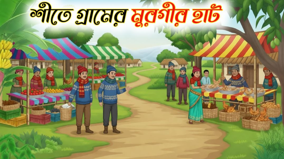 ⁣শীতে গ্রামের মুরগীর হাট | Bangla Moral Story Cartoon Video | ঠাকুমার ঝুলি কার্টুন গল্প