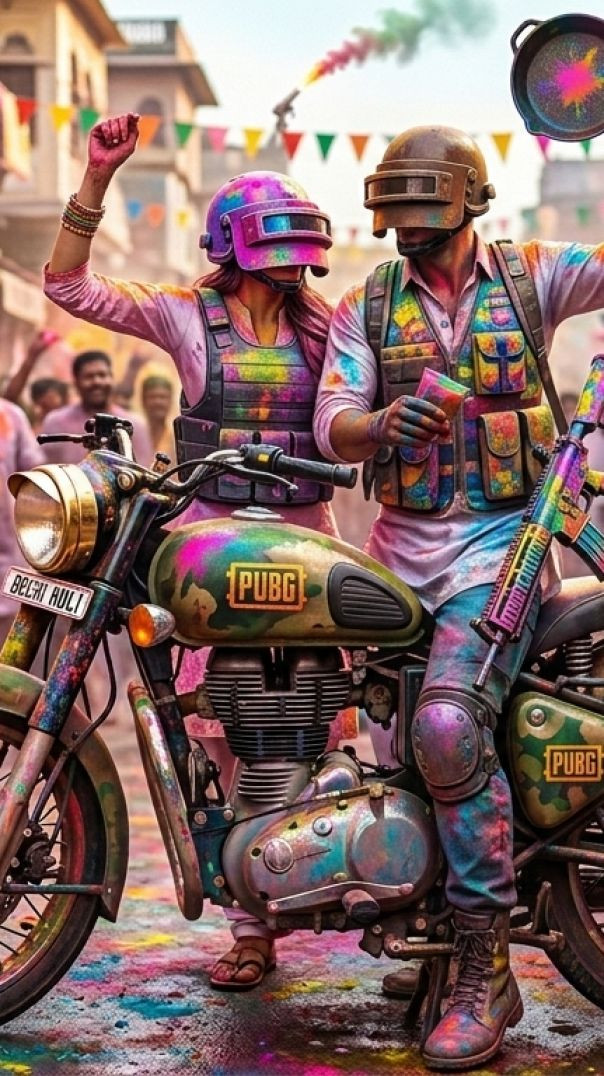 BGMI Lovers की ऐसी होली आपने नहीं देखी होगी! 🔫🎨 #bgmiholi