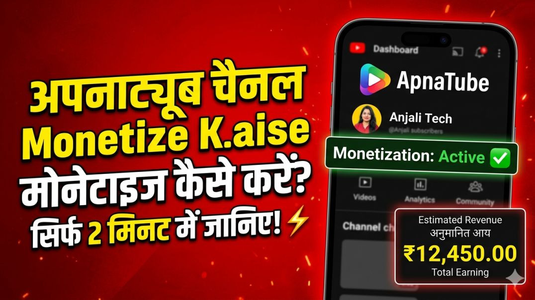 ⁣Apnatube channel monetize krne ke liye kya Krna hoga ll kitne subscriber chaiye all jankari keval ek