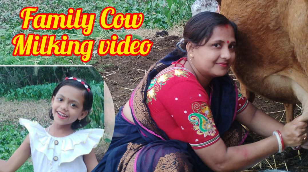 ⁣Family cow milking video ll village life #cowmilkingvideo#familyvlog#indianvillagelife