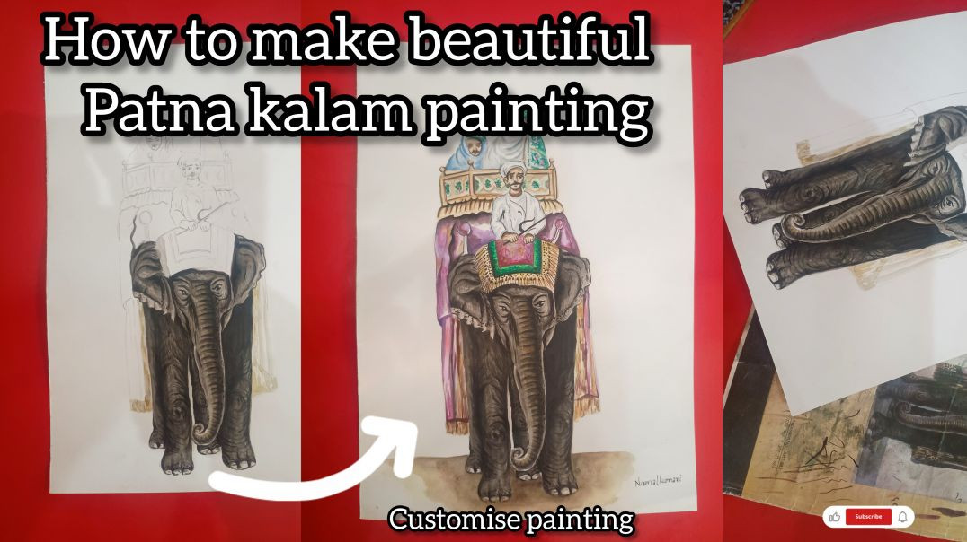⁣How to make beautiful Patna kalam painting ll with Watercolour