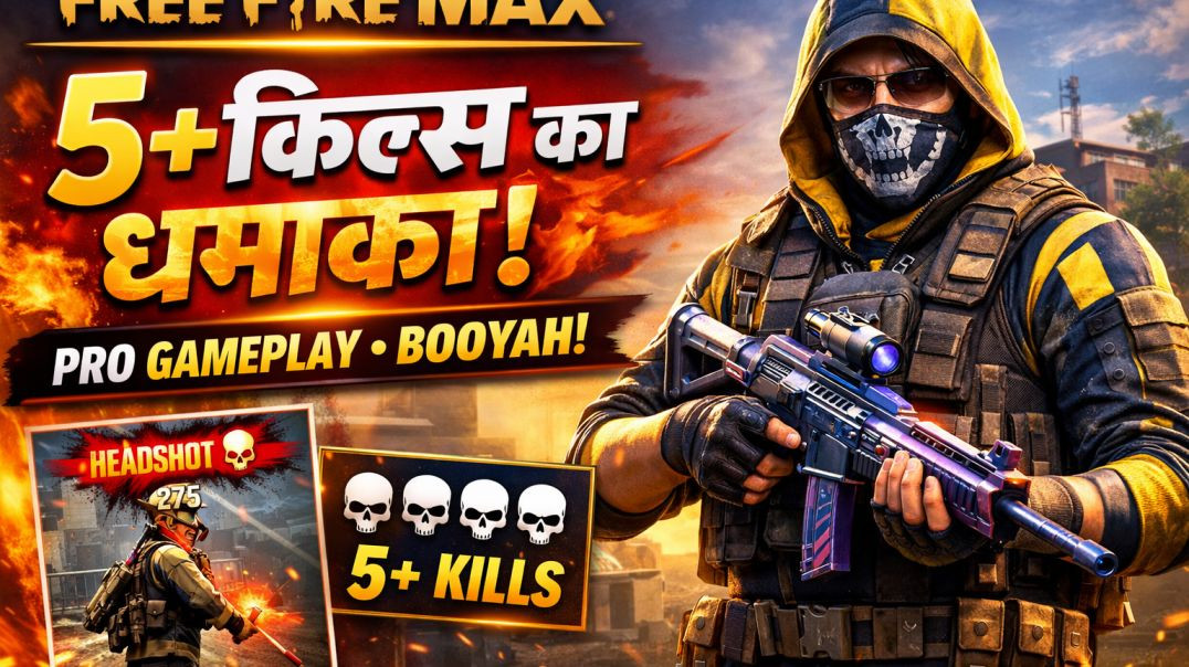 ⁣Free Fire MAX में 5+ Kills 😱 | Full Gameplay | Pro Player Match