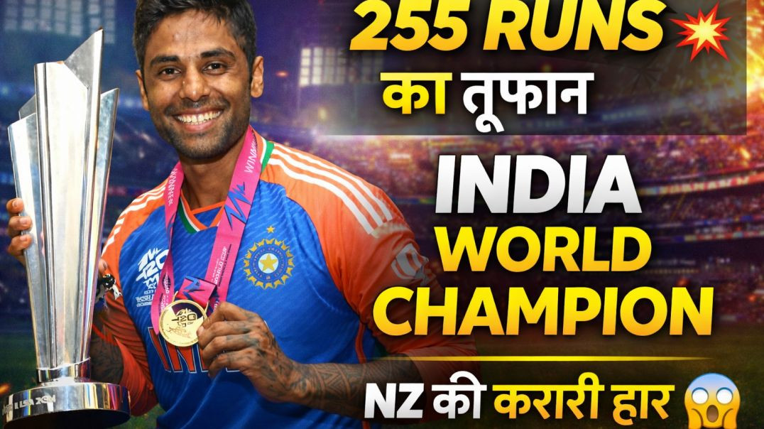 ⁣255 रन का तूफान 💥 भारत बना वर्ल्ड चैंपियन | New Zealand की करारी हार | Nikki 9012  ✅ Keywords:-   Ni