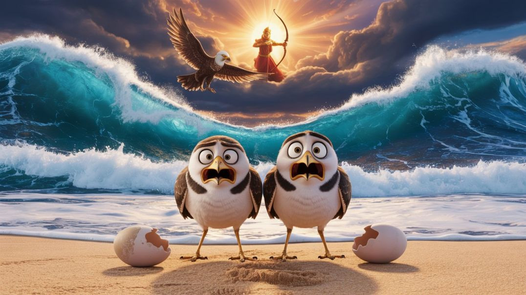 ⁣Panchtantra Sea & Plover Story: Arrogance Lesson | Garuda Vishnu Moral Hindi Kahani