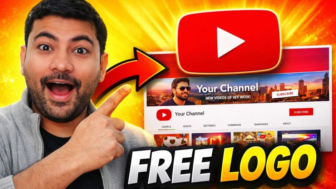 ⁣Free में YouTube Logo &amp;amp; Banner कैसे बनाएं _ 10,000+ Templates Website