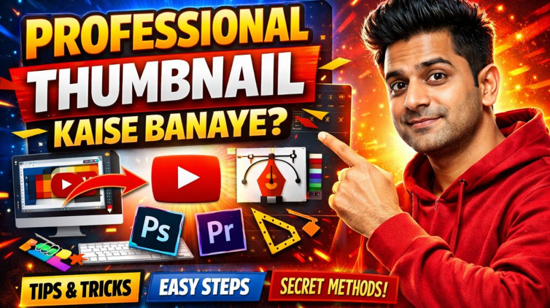 ⁣Professional Thumbnail Kaise Banaye 🔥 YouTube Thumbnail Design