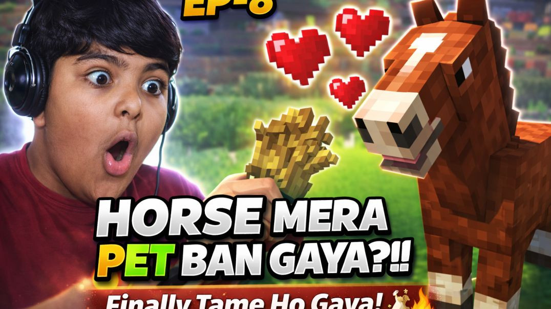 ⁣"EP-8 | Minecraft Mein Horse Ko Feed Kiya… Aur Wo Mera Pet Ban Gaya! 😱🐴"