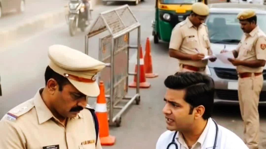 ⁣जब ट्रैफिक पुलिस ने डॉक्टर को रोका...अगले 5 मिनट में जो हुआ उसने सबको चुप करा दिया