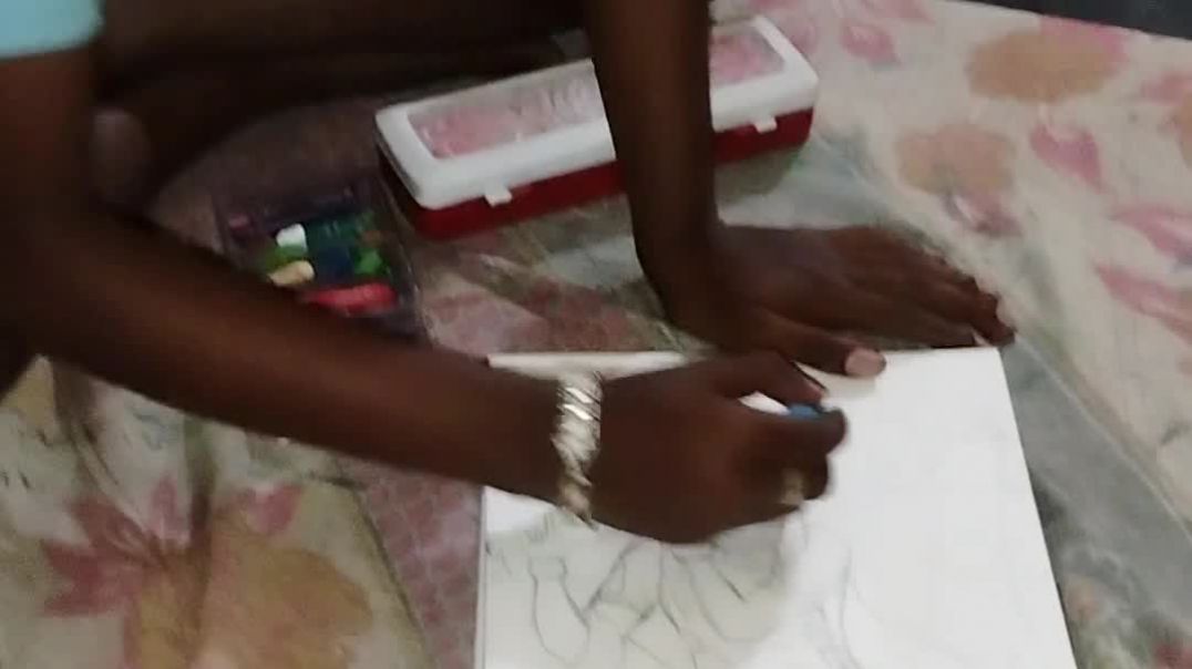 শ্রী কৃষ্ণ বাঁশি বাজানোর প্রতিকৃতি অঙ্কন