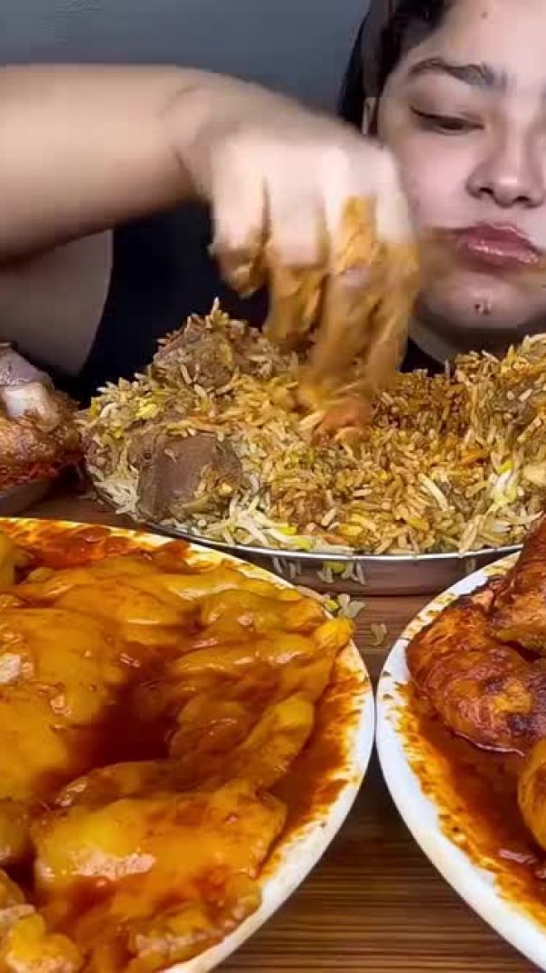 ASMR: EATING SPICY PRAWN CURRY🔥 BASMATI RICE || #shorts #mukbangn​#asmreating #mukbangasmr #asmr