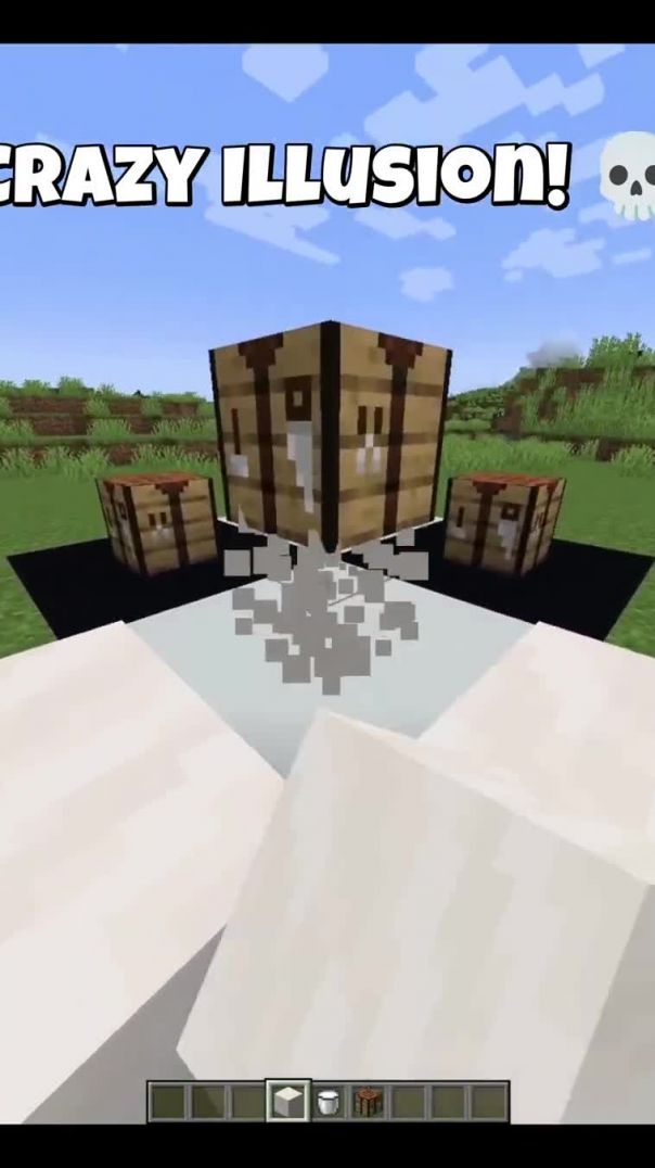 Minecraft Crazy Illusion Tutorial! 💀(KINDA HOMELESS) #shorts #minecraft_1080p
