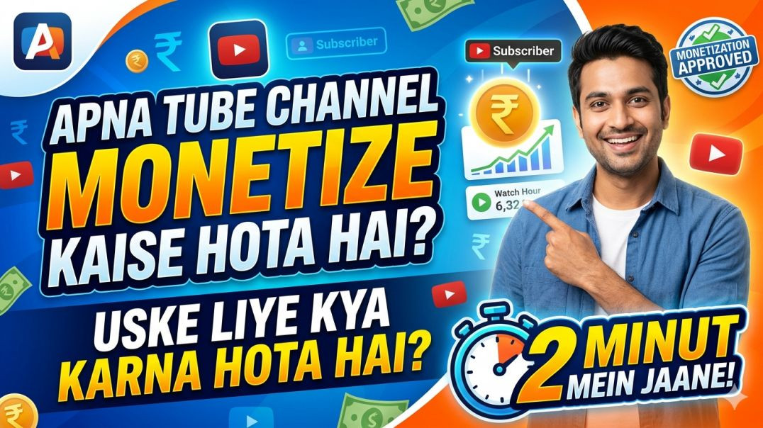 ⁣2 मिनट में जाने Apna tube पर चैनल मोनोटाइज करने के लिए क्या क्या करना होता है l और कैसे करते है चैनल