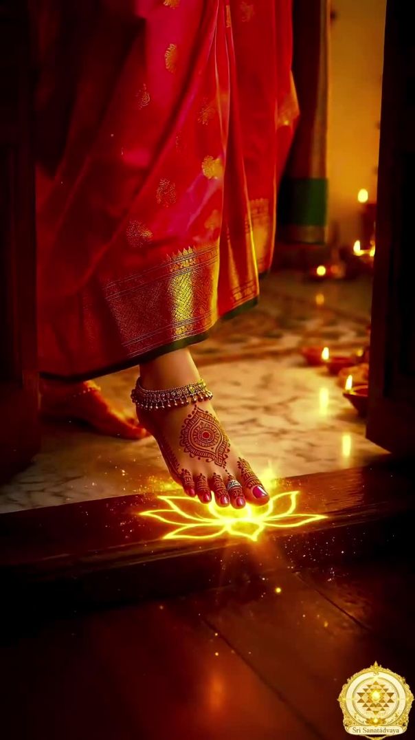What if Goddess Lakshmi knocked on your door today 🚪✨Would you welcome herThe moment Goddess La