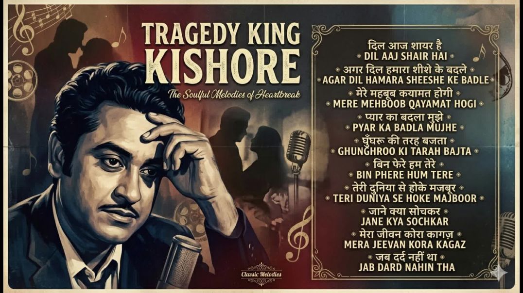 ⁣The Tragedy King: Kishore Kumar’s Most Heartfelt Melodies