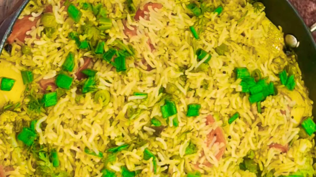 ⁣🥦 Green Veg Pulao 😋 | Secret Masala Veg Pulao 🍚 | Easy Rice Recipe 🔥