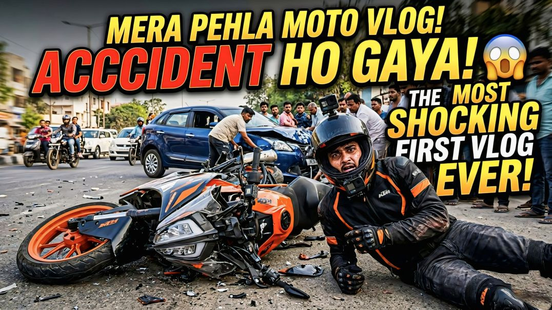 ⁣First Moto Vlog Me Accident Ho Gaya 😨 | Unexpected Ride Story