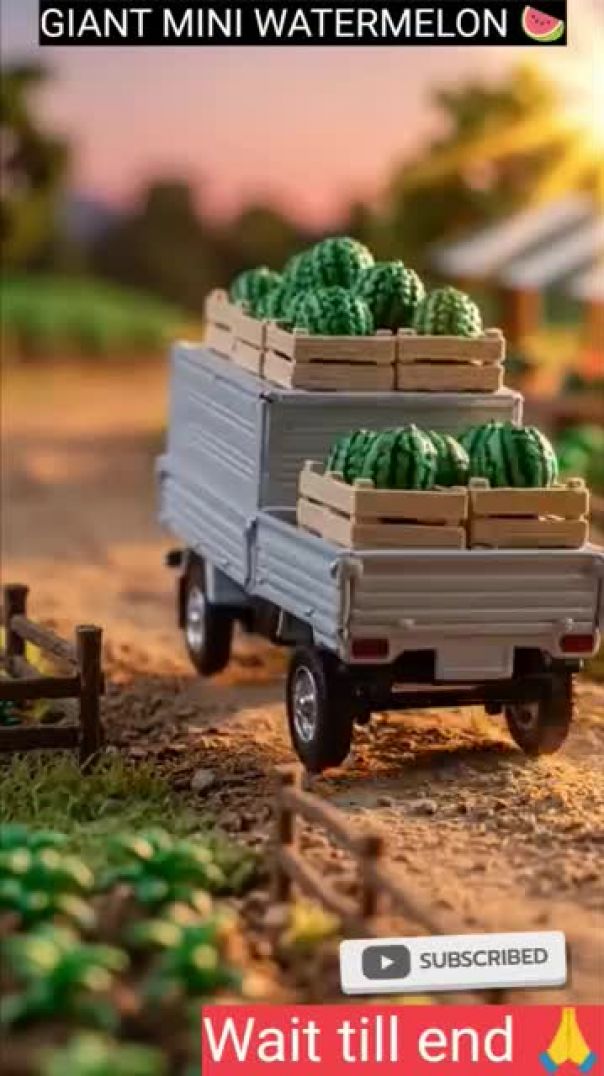 You Won’t Believe This Tiny Watermelon Farm! 🍉  mini farming story #shorts #farming #miniature