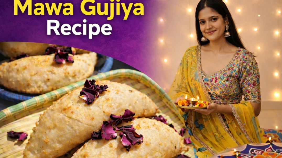 ⁣मावा गुजिया रेसिपी | घर पर बनाएं कुरकुरी और स्वादिष्ट गुजिया