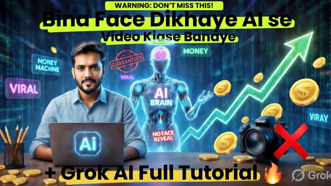 ⁣Bina Face Dikhaye AI Video Kaise Banaye | Grok AI Full Tutorial 🔥