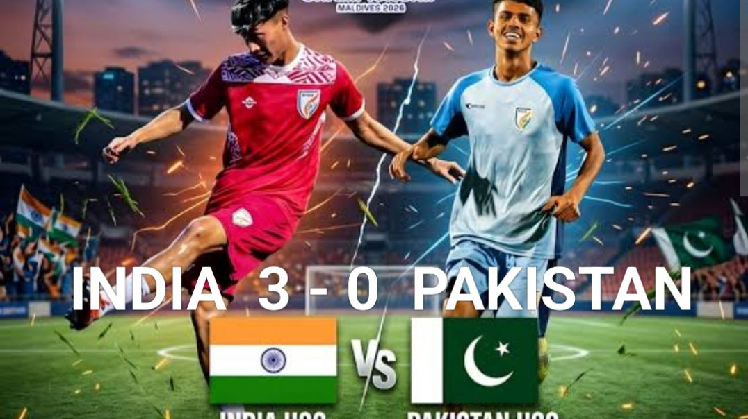 ⁣India 🇮🇳 India defeated Pakistan 3-0 in their opening SAFF U-20 Championship 2026 Group B match on M