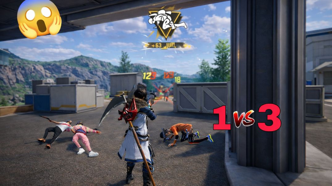 ⁣1 vs 3 🤫 free fire gameplay|| part-1