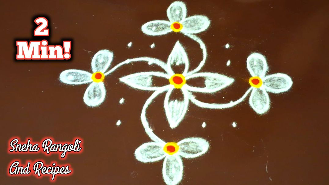 ⁣2 Minute Small Space Rangoli! 🌸 Sirf 2 min mein sabse aasan design ✨