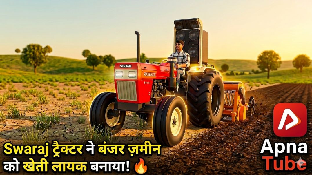⁣क्या Swaraj Tractor कर पाएगा ये मुश्किल काम? रोटावेटर के साथ बंजर ज़मीन की जुताई! 🤔