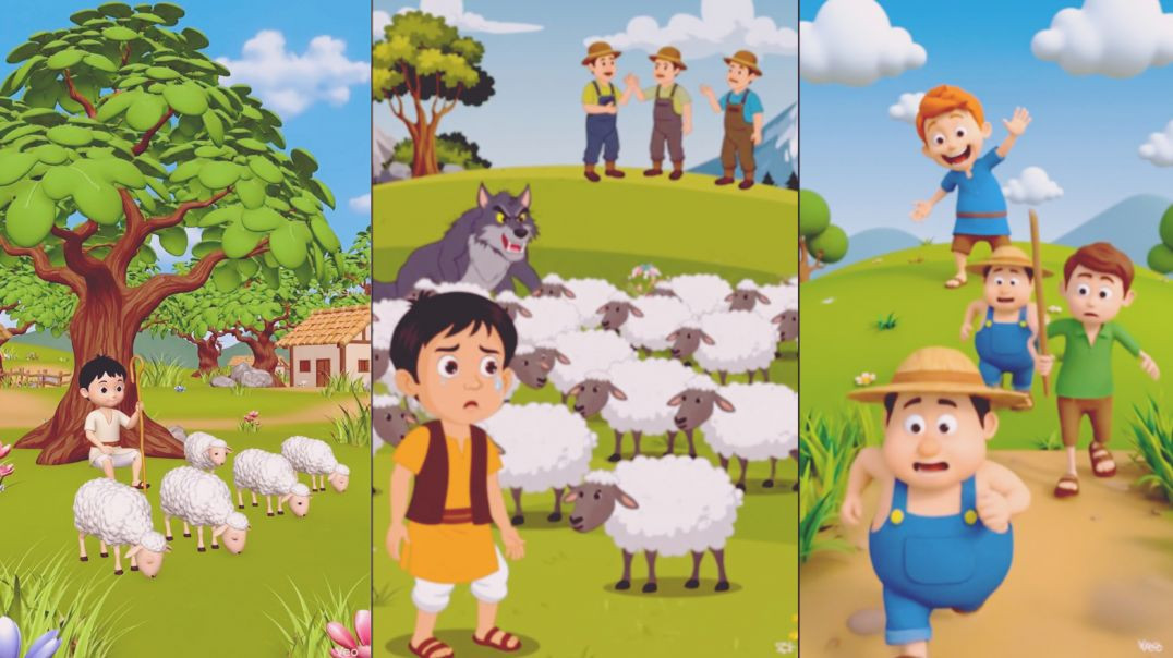 ⁣The Boy Who Cried Wolf ll Kids Story in Bangali #moralstory#kidsstory#rajuda