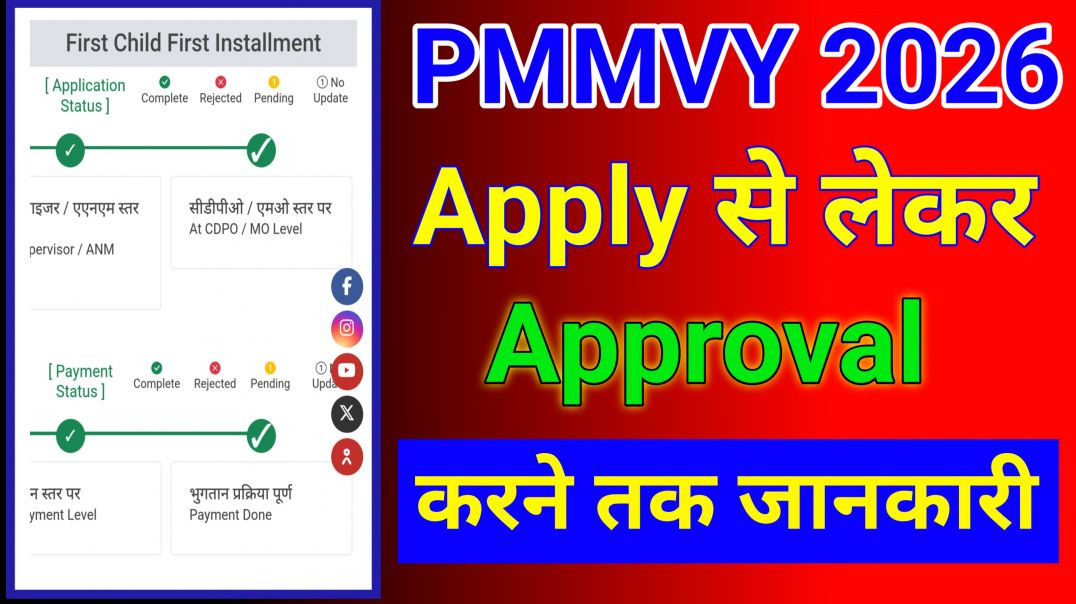 ⁣PMMVY 2026 apply से लेकर aproval करने तक जानकारी