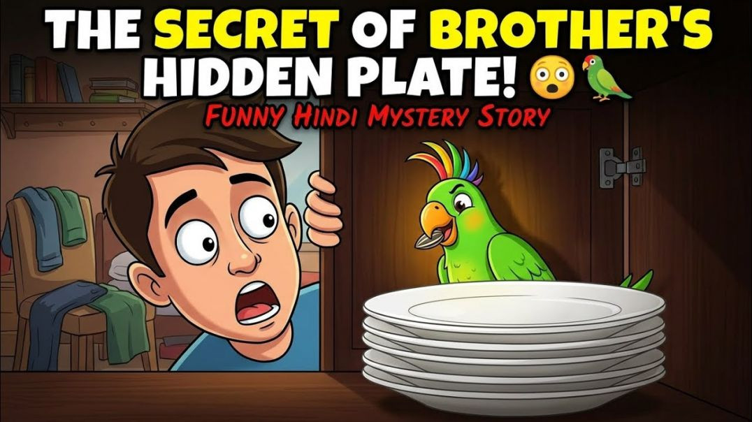⁣Secret Plate Mystery 😂 | भैया और रहस्यमयी तोता Story”