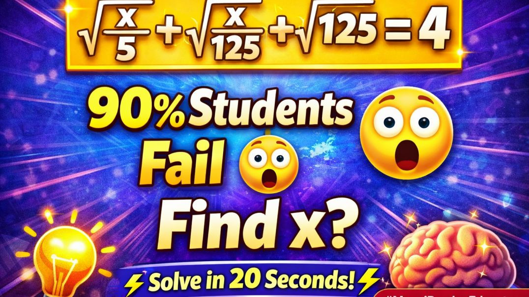⁣Olympiad maths question  “√(x/5) + √(x/125) = 4 | 90% Students Fail 😲 | Find x!”@Educatormanoj